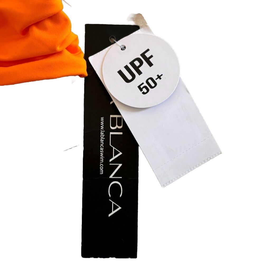 La Blanca Island Goddess Orange Shirred Hipster Bikini Bottom Size 16 NEW - Picture 6 of 9